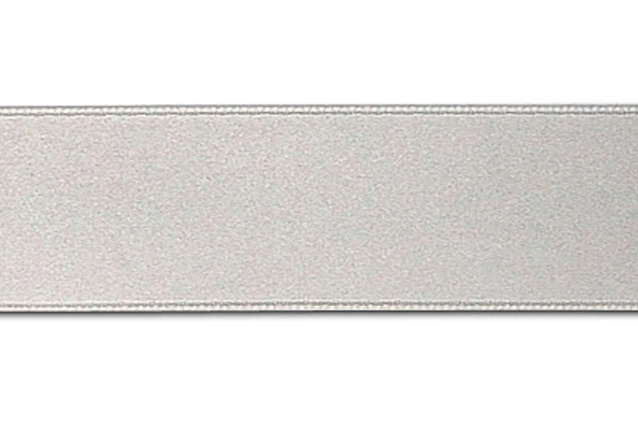 Silver Grey Double-Faced Silk Satin Ribbon