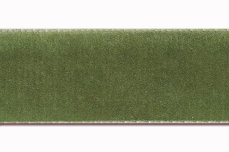 Willow Green Nylon Velvet Ribbon (Made in Switzerland)