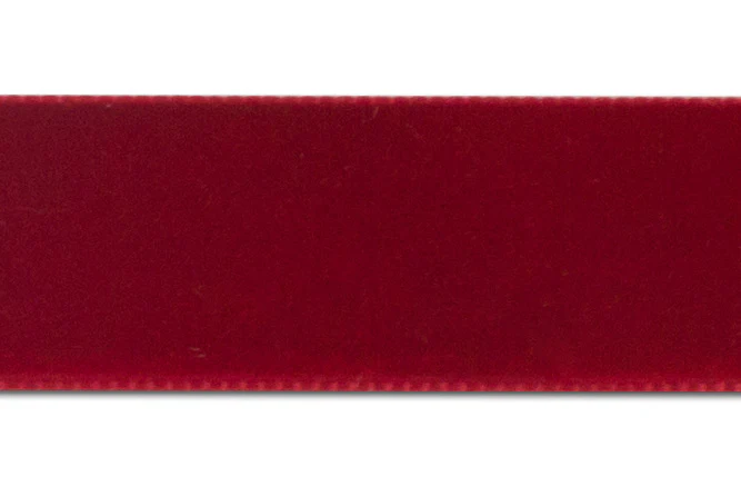Stretch Scarlet Nylon Velvet Ribbon (Made in Switzerland)