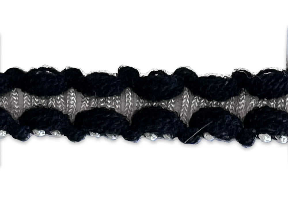 5/8" Black & White Railroad Trim (Made in France)