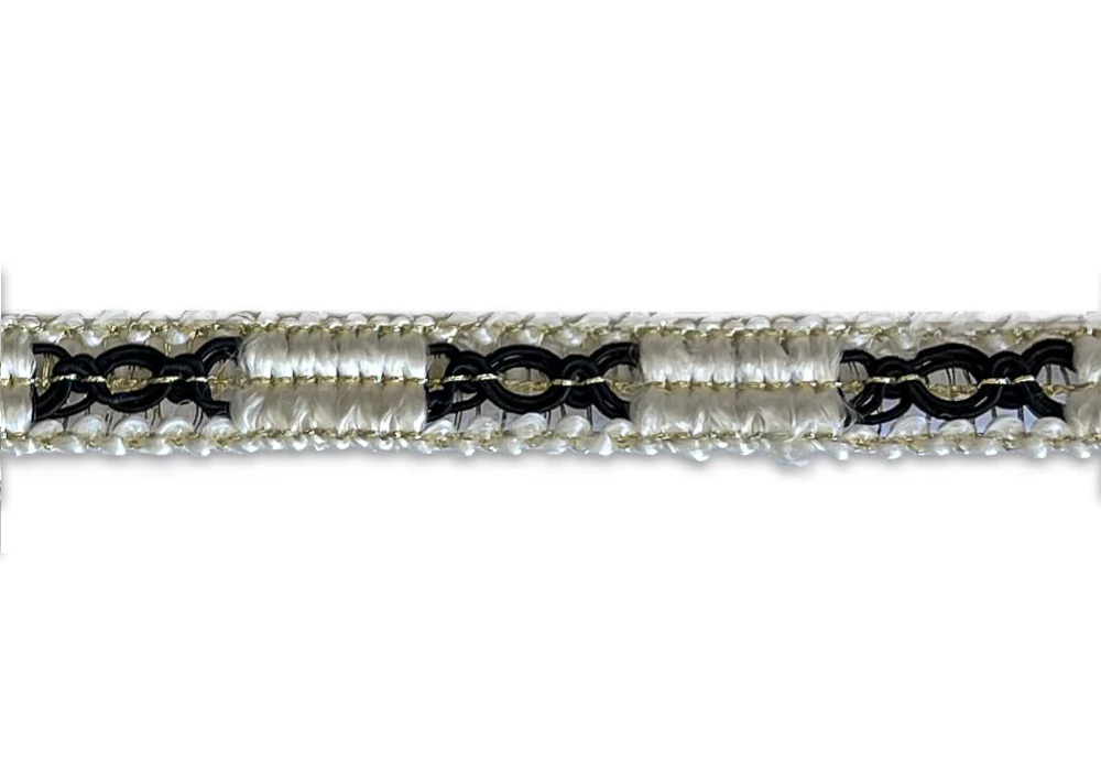3/8" Black & Gold Metallic Braided Trim (Made in USA)