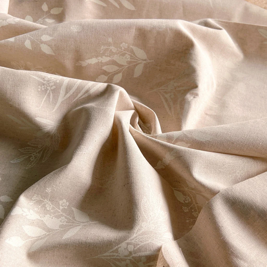Remnant - Sandcastle Floral Linen Cotton - 2.4yd