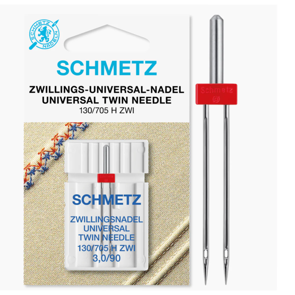 Schmetz Sewing Machine Needle Universal Twin 3mm Size 90/14