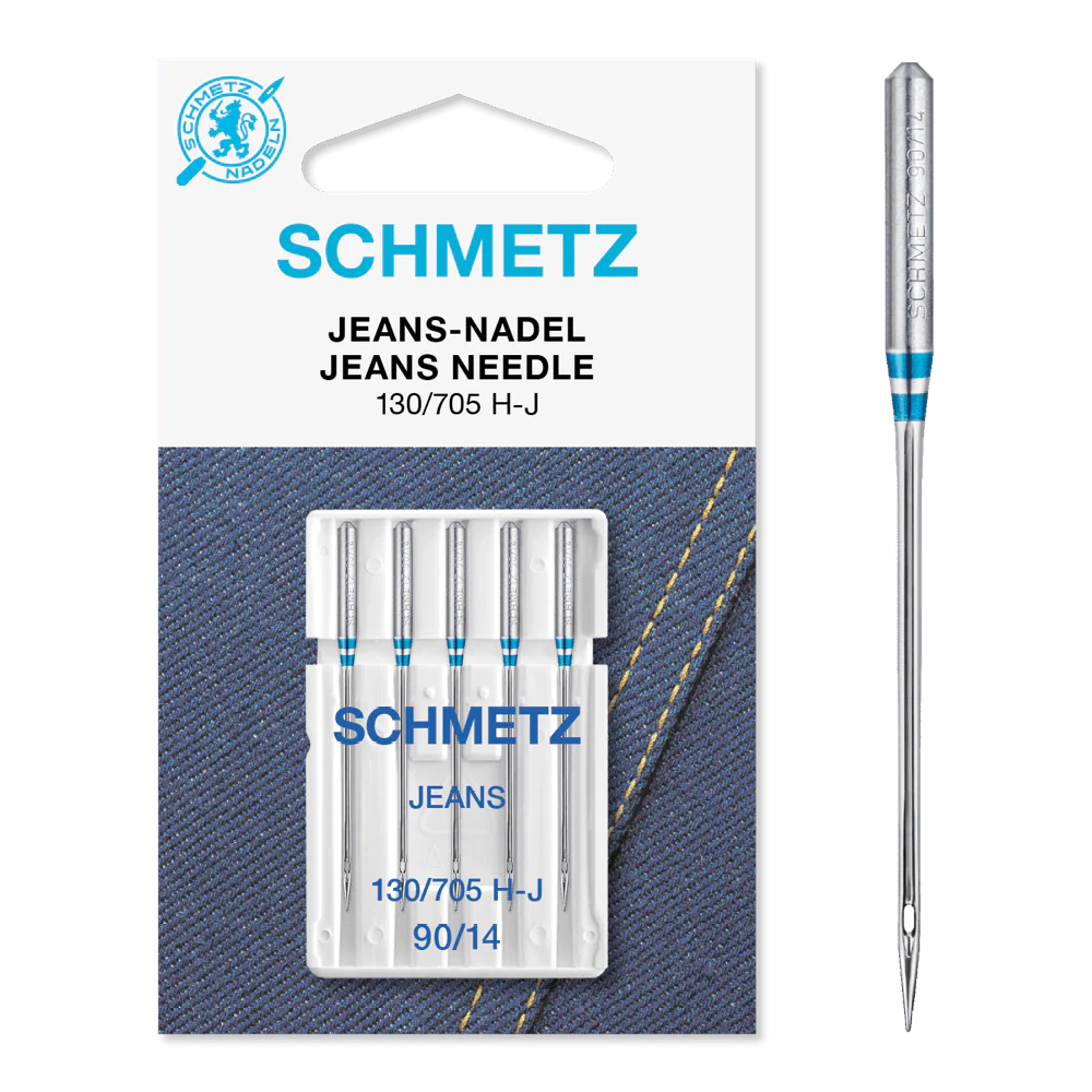Schmetz Sewing Machine Needles: Jeans Size 90/14. Pack of 5 needles.
