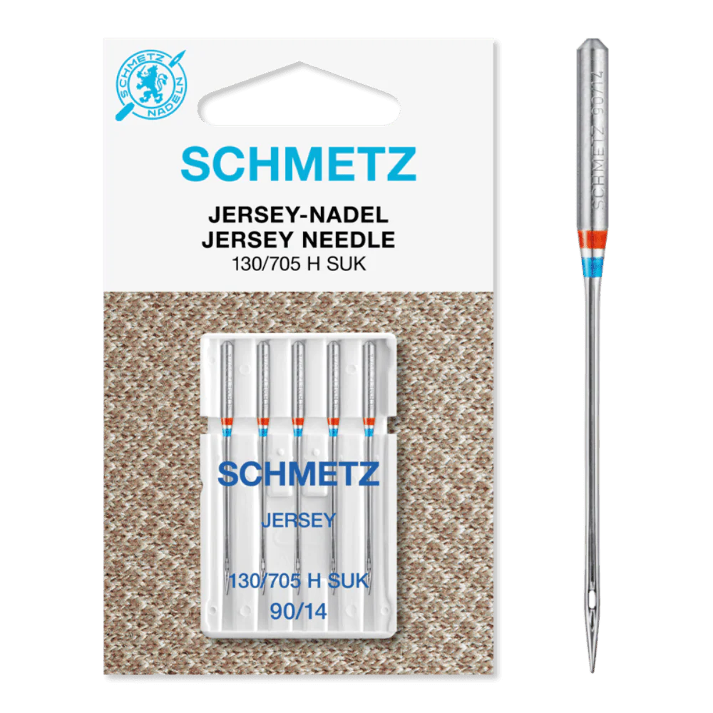 Schmetz Sewing Machine Needles: Jersey Ball Point Size 90/14. Pack of 5 needles.