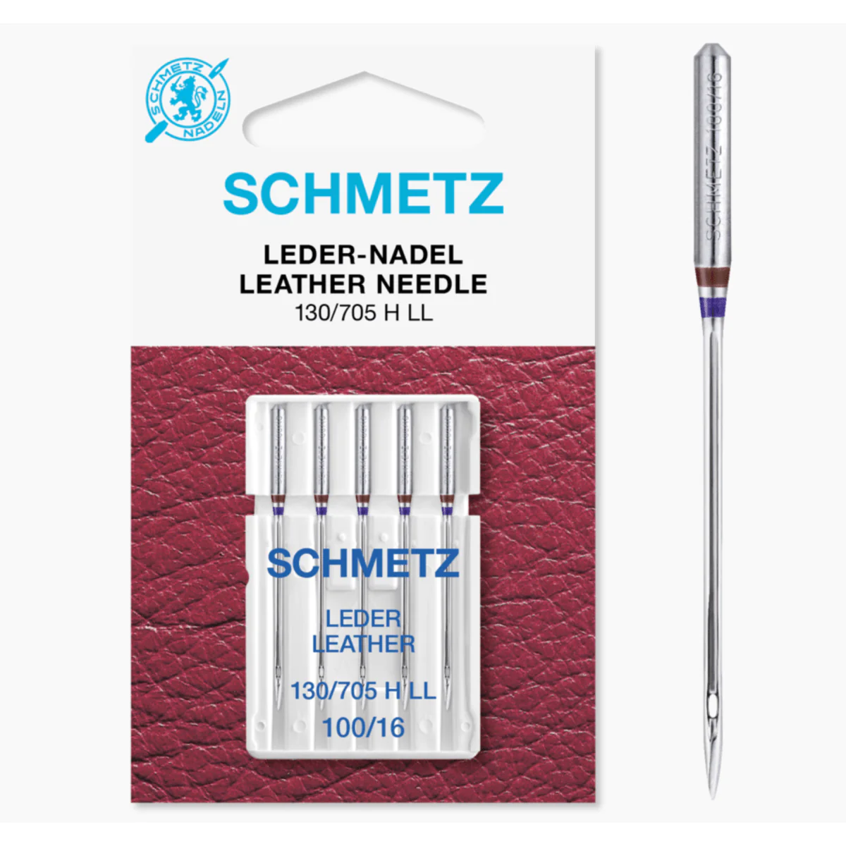 Schmetz Sewing Machine Needles Leather Size 100/16 Pack of 5