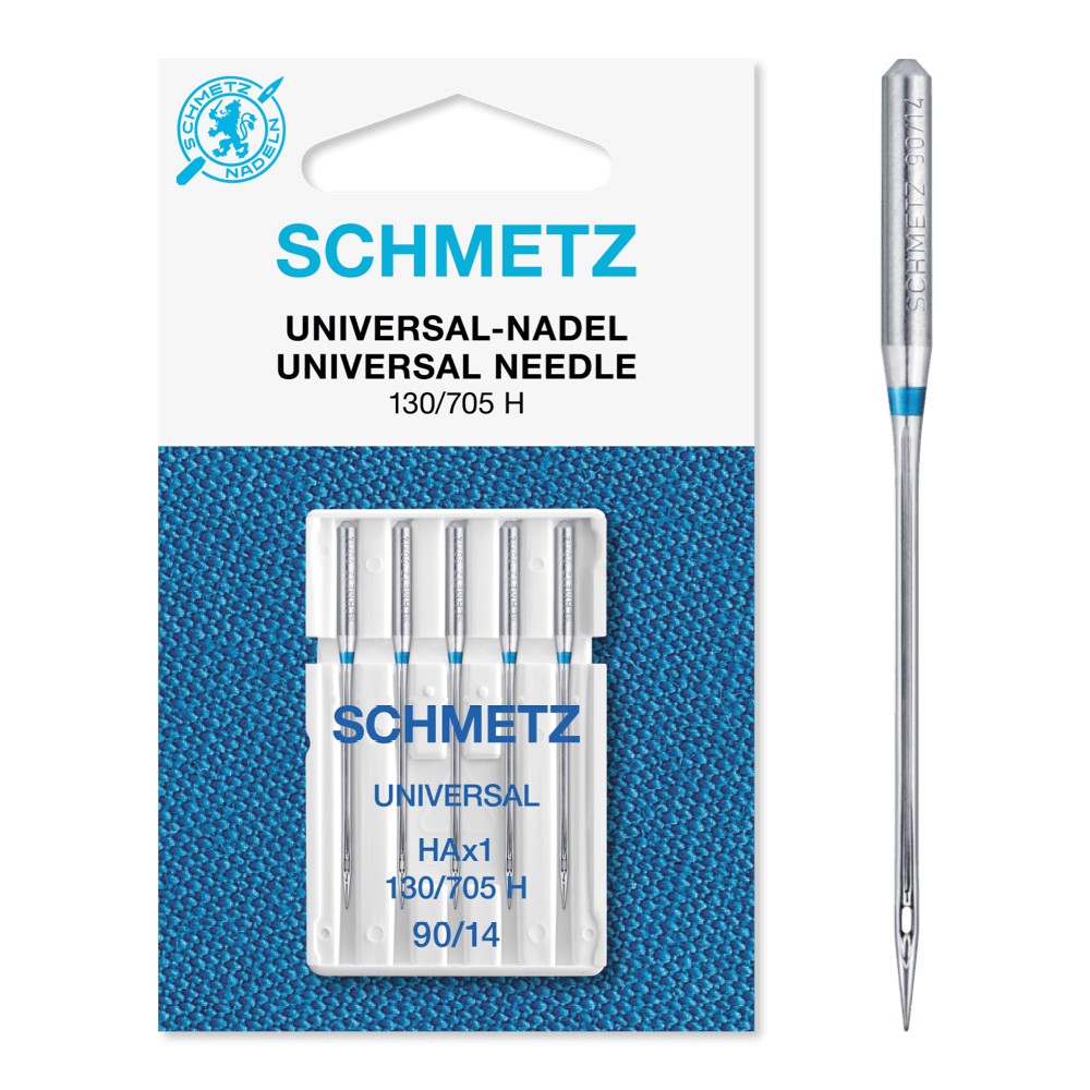 Schmetz Sewing Machine Needles: Universal Size 90/14. Pack of 5 needles