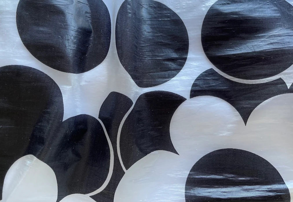 Metallic Pop Art Dots & Daisies Silk Blend Organza(Made in Italy)