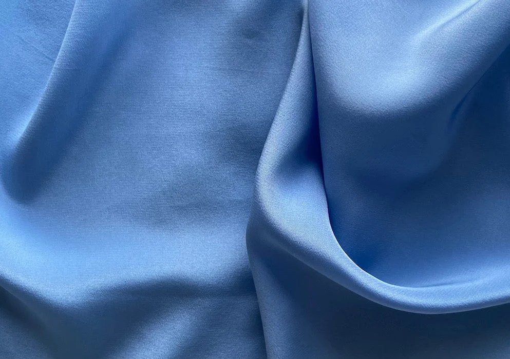 Rich Periwinkle Sky Silk Crepe de Chine (Made in Italy)
