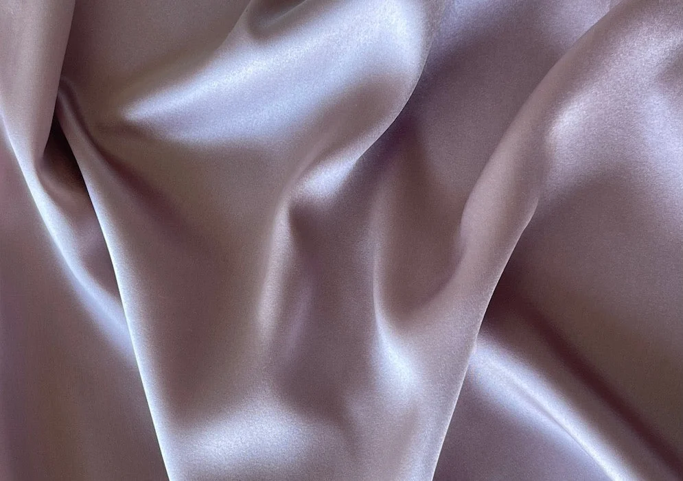 Sweetly Lustrous Lilac Stretch Silk Satin Charmeuse (Made in Italy)
