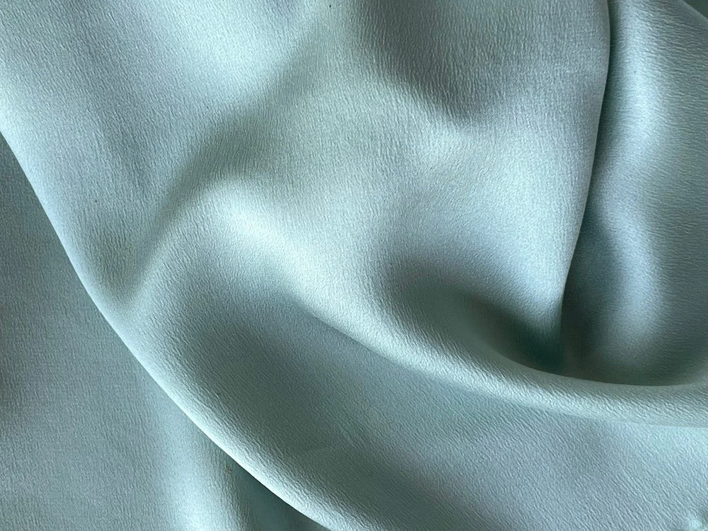 Sea Foam Green Sueded Silk Charmeuse (Made in Italy)