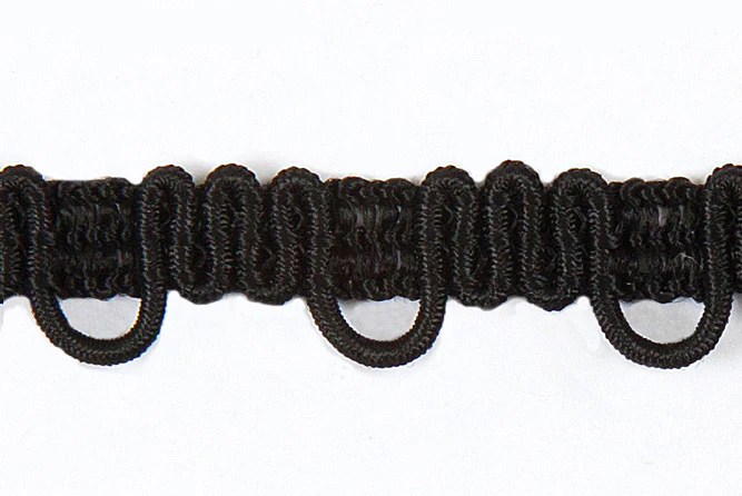 Black Bridal Button Loop Trim