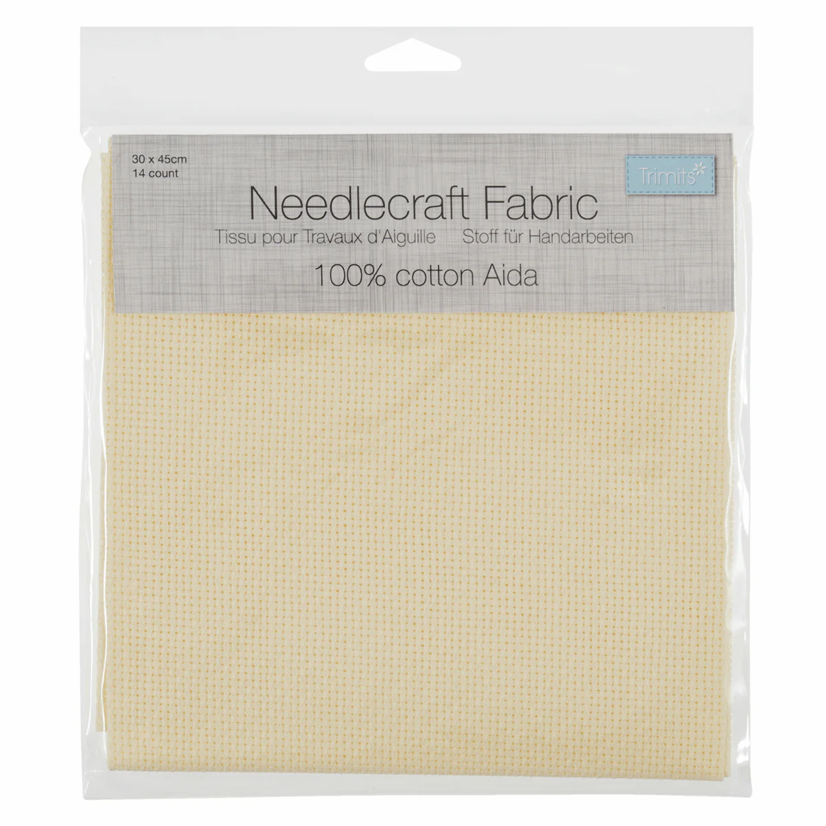 Aida Needlecraft Fabric 14 Count 30cm x 45cm Cream
