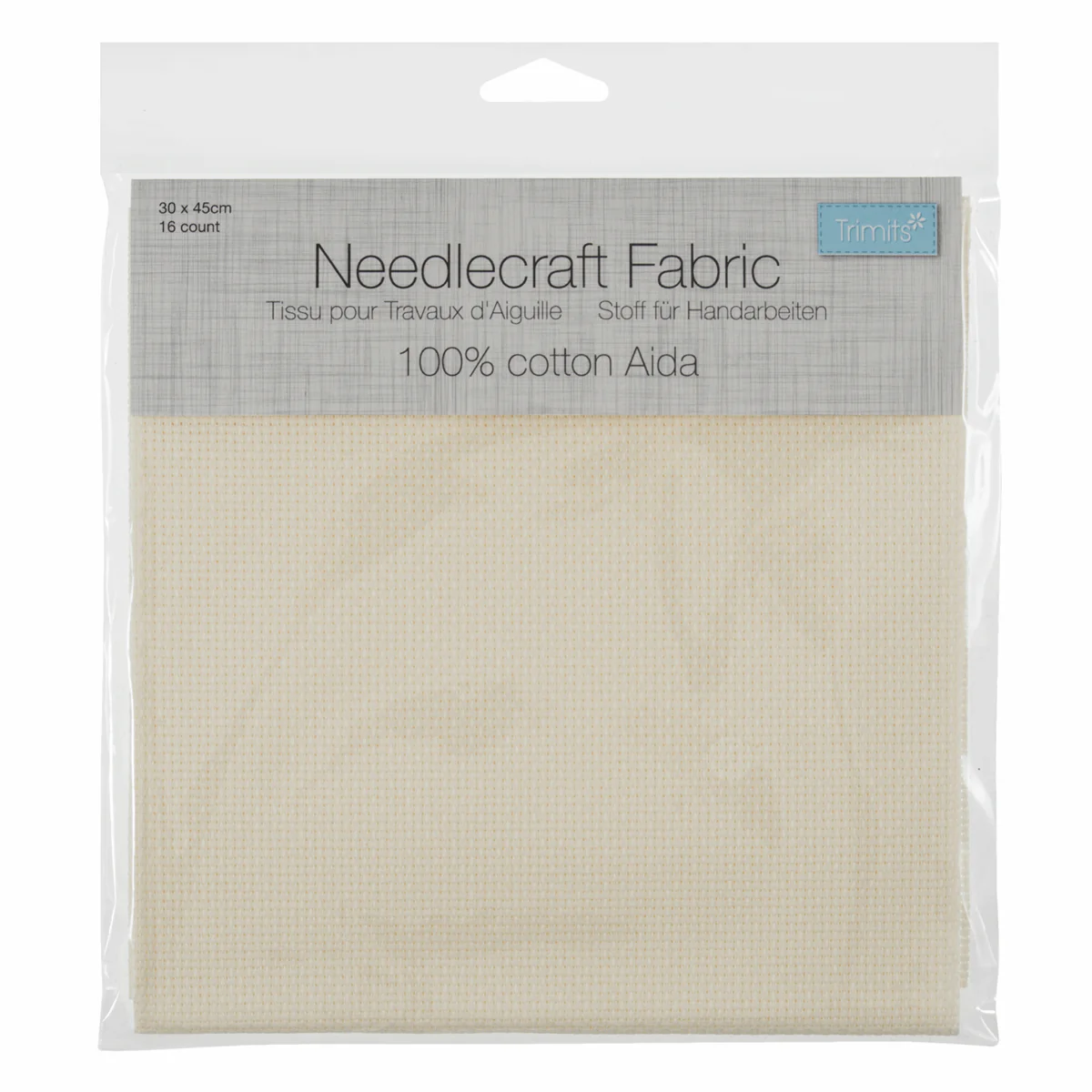 Aida Needlecraft Fabric 16 Count 30cm x 45cm Cream