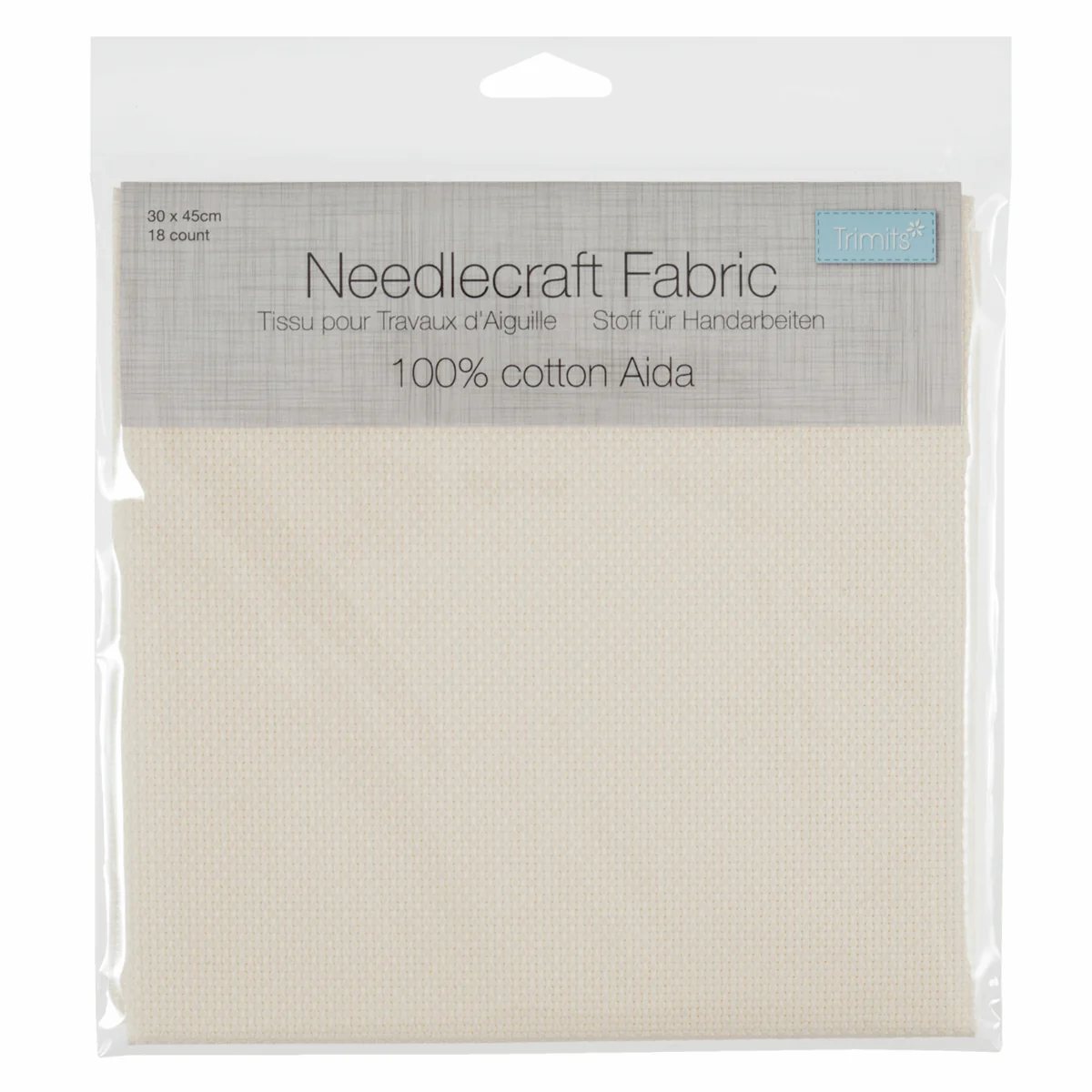 Aida Needlecraft Fabric 18 Count: 30cm x 45cm Cream