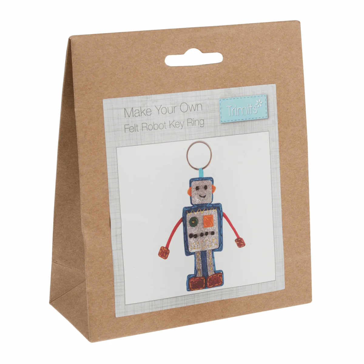 Felt Decoration Kit Robot Key Ring