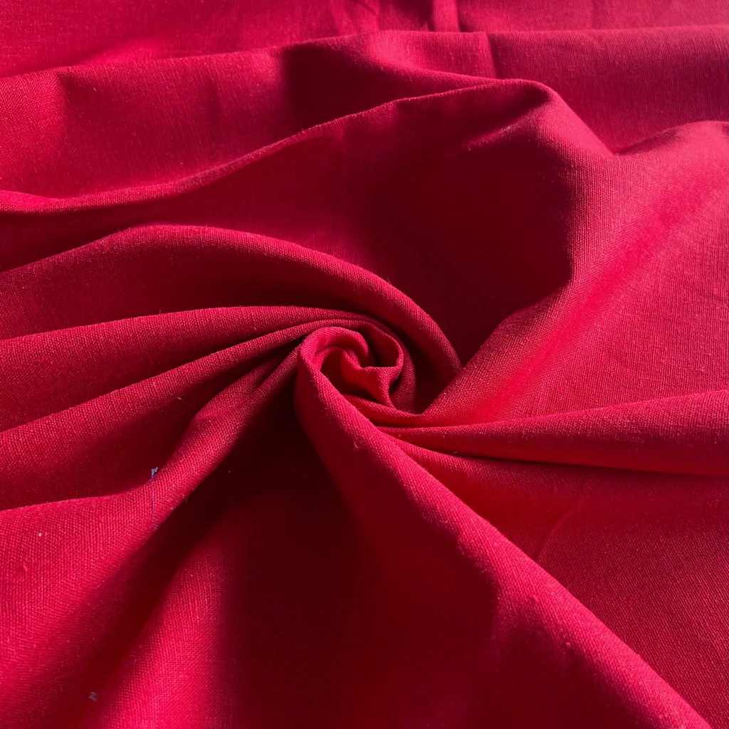 Remnant - True Red Brussels Washer Linen - 1.32yd
