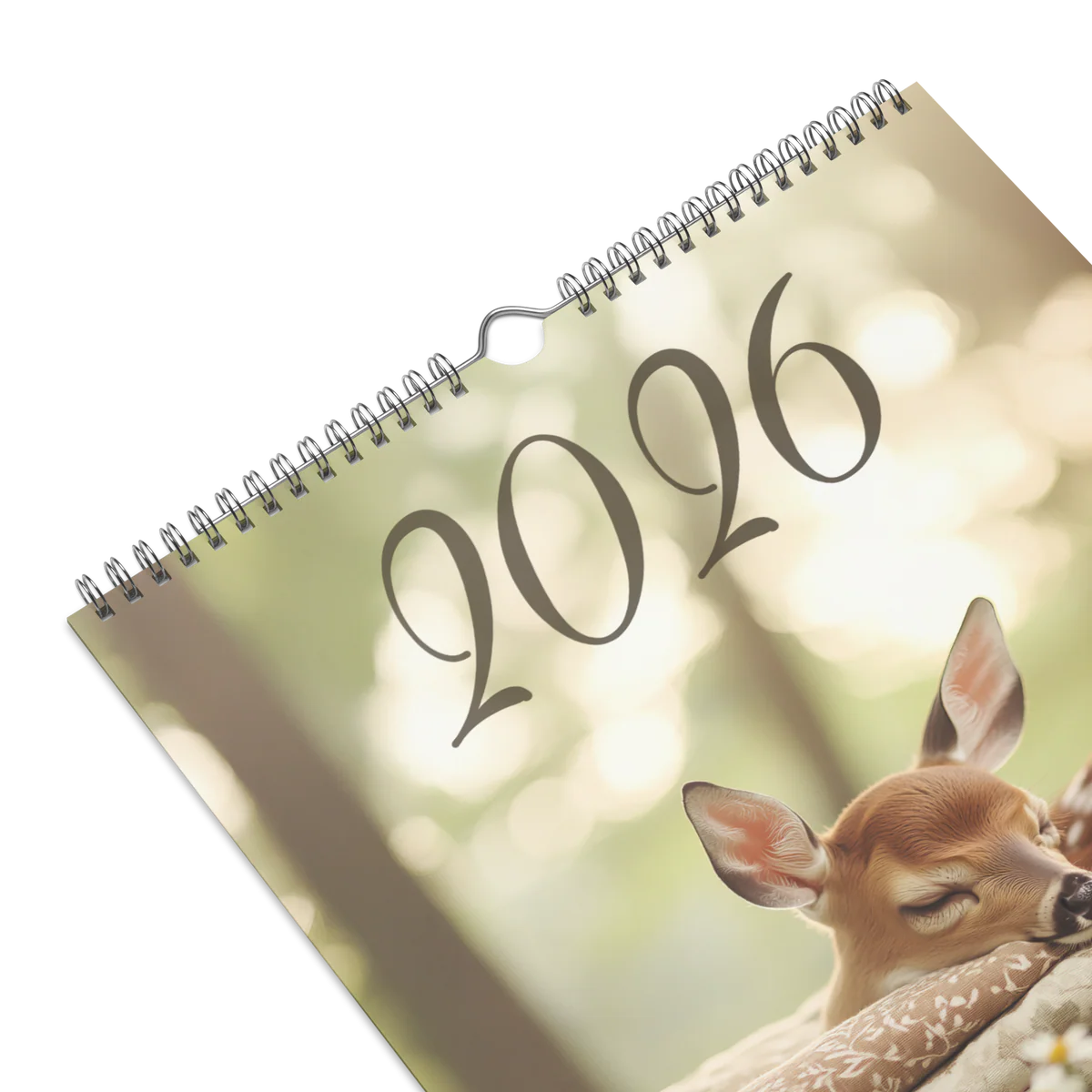 Cuddles & Cotton 2026 Wall Calendar – Cozy Fabric Stacks & Woodland Animals for Sewist