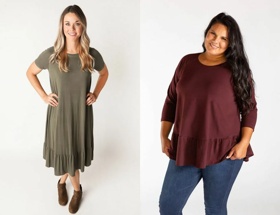 Chalk & Notch Waterfall Raglan Top & Dress