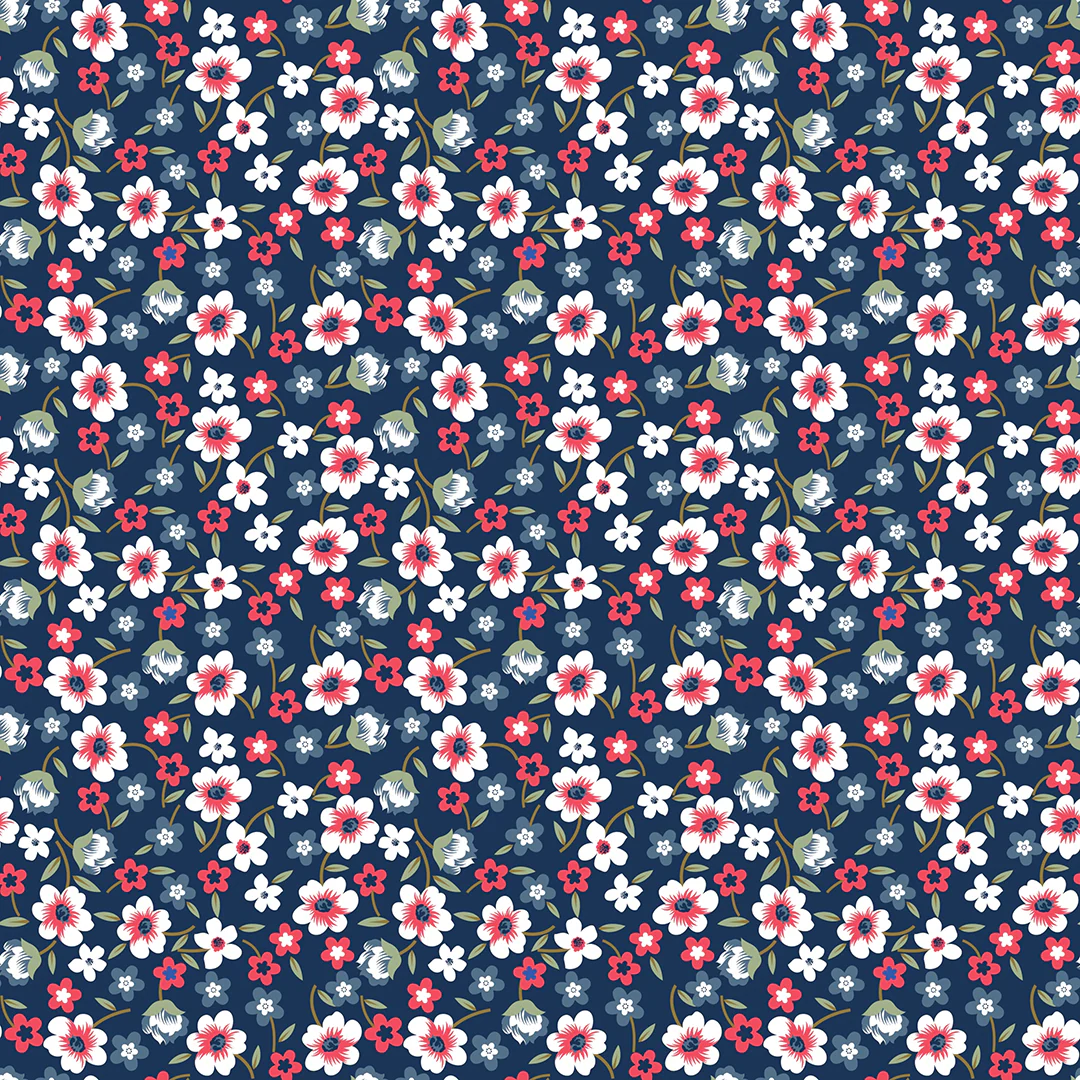 Wildflowers on Navy – 100% Quilting Cotton Fabric by the Yard