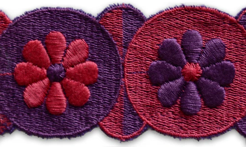 2"Hot Pink & Plum Flower Power Embroidered Trim