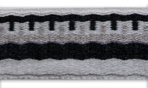 1" Starkly Geometric Black & Beige Woven Ribbon