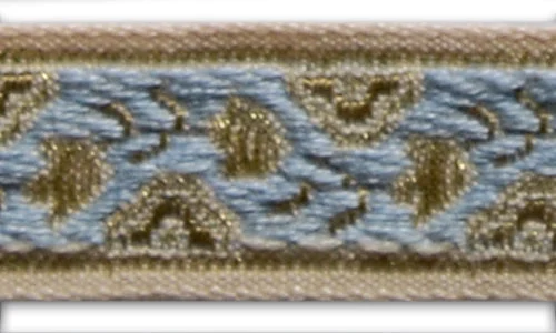 1/2" Bright Gold & White Vines Woven Ribbon