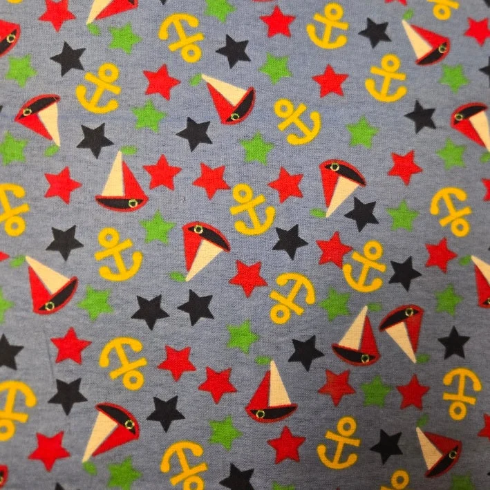 Yacht Club Flannel Fabric in Blue |Use Our Coupon And Save More!